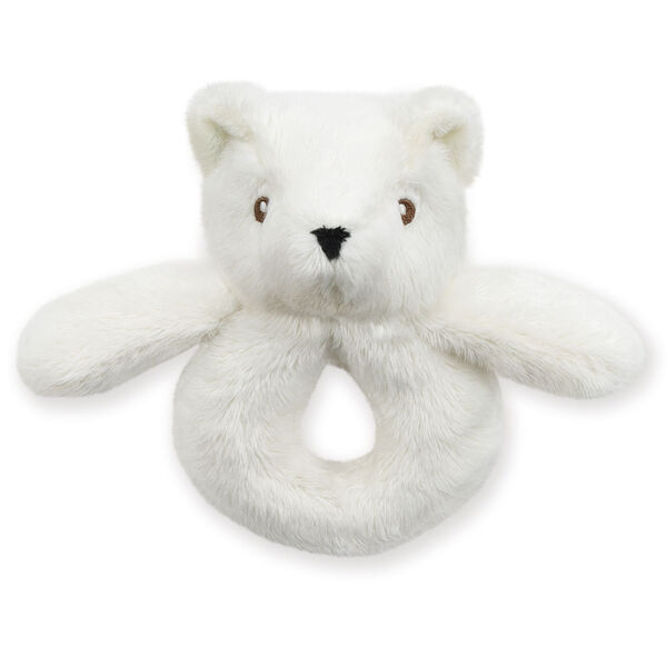 Teddy Bear Rattle - ivory plush stuffed baby rattle image number 0