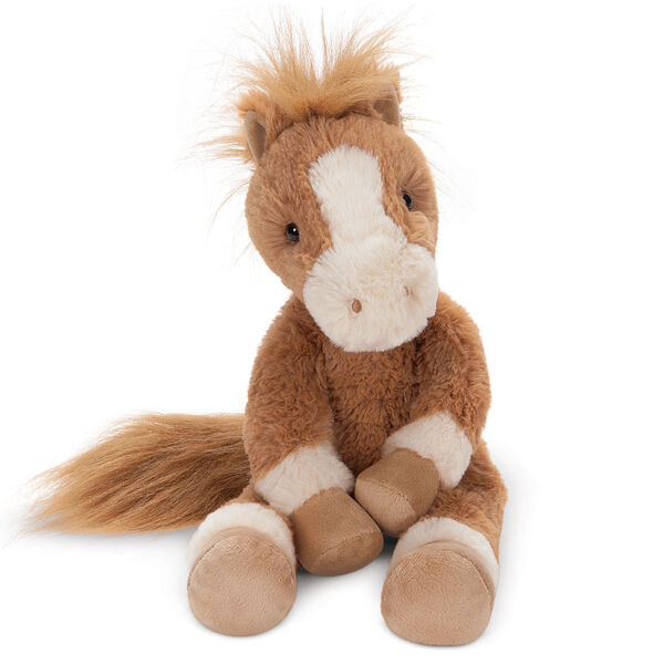 15" Buddy Pony - Front view of seated golden brown horse with ivory muzzle and brown eyes