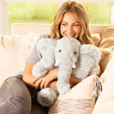 18" Oh So Soft Elephant - Front view of seated gray Elephant with model image number 8