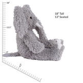 18" Oh So Soft Elephant - Front view of seated gray Elephant with gray foot pads and white tusks and toe nailsmeasuring 18 in or 41 cm tall when standing image number 5
