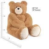 4' Big Hunka Love Bear - Seated golden brown bear with measurements of 48" tall or 30" seated image number 5