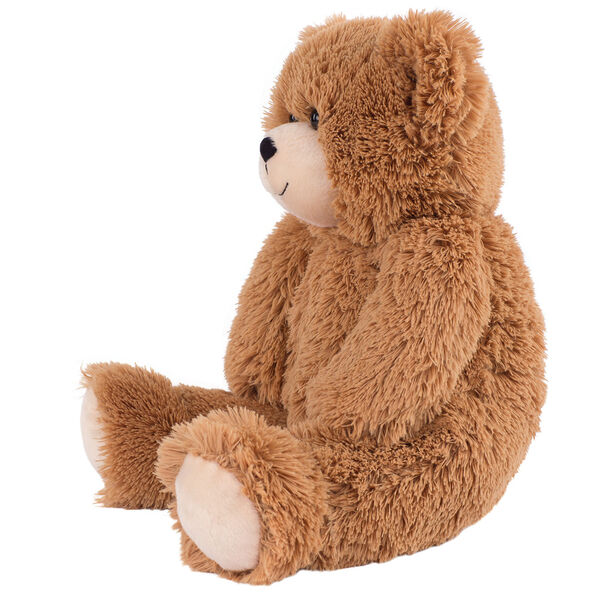 18" Love to the rescueandreg; Bear - Side view of seated fuzzy bear with brown eyes, tan muzzle and foot pads, black nose and smile - honey brown fur image number 1