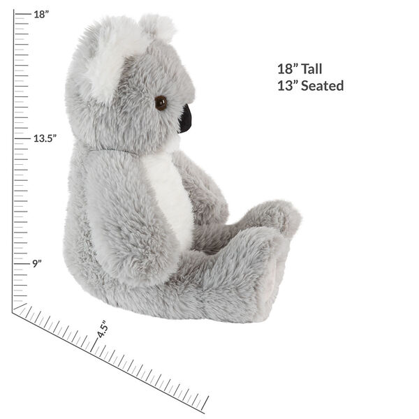 18" Oh So Soft Koala - Front view of seated 18" gray koala with white muzzle, ears and belly measuring 18 in or 41 cm tall when standing image number 5