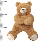 3' Hunka Love Bear - Seated golden brown bear with measurement of 36" tall image number 2