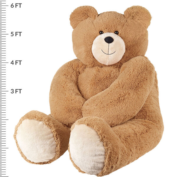 6' Giant Hunka Love Bear - Seated golden brown bear with measurements of 72" tall image number 2