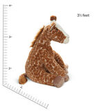 3 1/2' Gentle Giant Giraffe - Side view of seated soft giraffe with measurement of 3 1/2 Feeet image number 3
