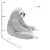 3 1/2' Gentle Giant Sloth - Side view of seated gray and white Sloth with measurement of 31/2 Feet. image number 2