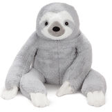 3 1/2' Gentle Giant Sloth - Front view of seated gray and white Sloth image number 1