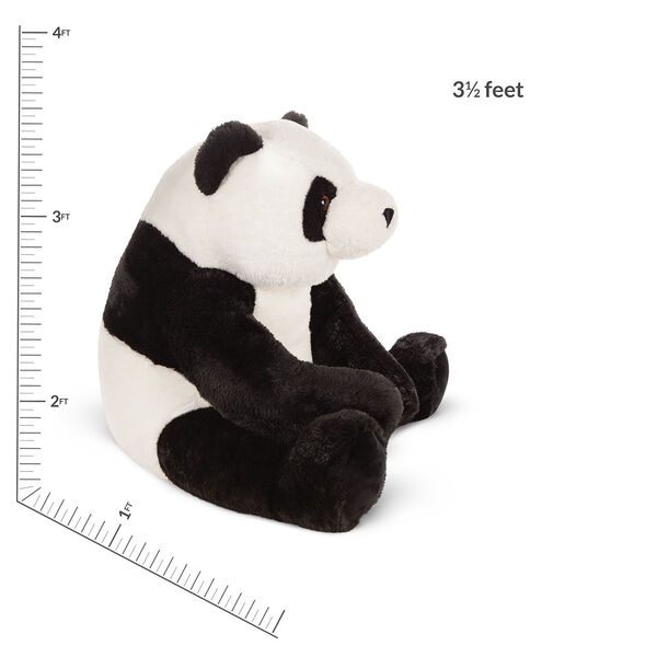 3 1/2' Gentle Giant Panda - Side view of seated black and white Panda with measurement of 3 1/2 feet. 