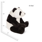 3 1/2' Gentle Giant Panda - Side view of seated black and white Panda with measurement of 3 1/2 feet.  image number 3