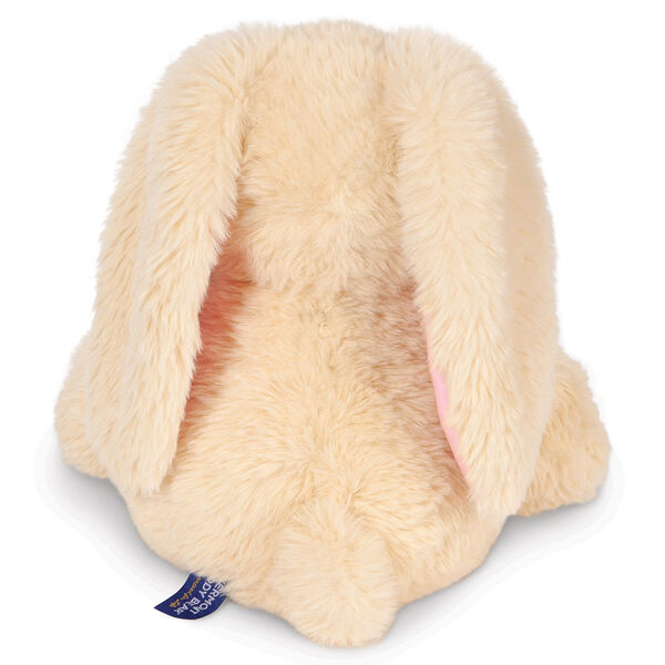 18" Oh So Soft Bunny - Rear view of seated ivory and white bunny with fluffy tail image number 4