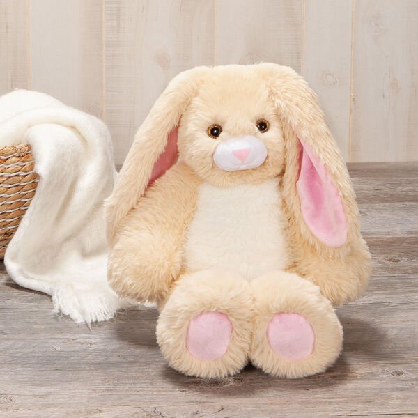 18" Oh So Soft Bunny - Front view of seated ivory and white bunny presented as a Baby Gift image number 1