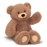 18" Oh So Soft Teddy Bear - Front view of waving seated honey brown bear with tan muzzle and brown eyes image number 0