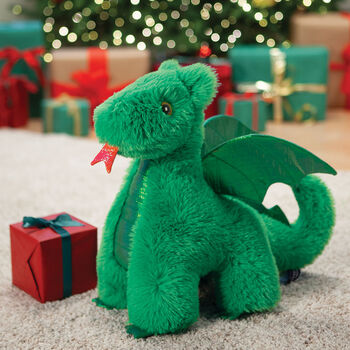 18" Fluffy Fantasy Green Dragon