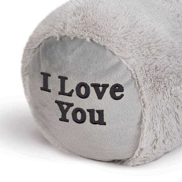 6' Giant Cuddle Elephant - Close up of personalization on the foot pad, "I Love You". image number 5