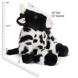 18" Oh So Soft Cow - Seated soft black and white Holstein cow with measurements of 18" tall or 13" seated image number 2