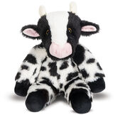 18" Oh So Soft Cow - Front view of seated black and white Holstein cow with pink nose and ears image number 0