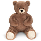 4' Cuddle Teddy Bear- Front view of seated mocha latte teddy bear with cream paw pads image number 1