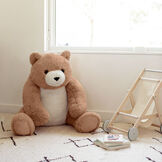 3 1/2' Gentle Giant Bear - Front view of seated brown bear in living room scene image number 4