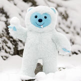 18" Fluffy Fantasy Yeti - Standing view of stuffed animal Yeti in a winter holiday scene image number 1