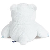 18" Fluffy Fantasy Yeti - Back view of white seated stuffed animal Yeti with tail image number 6