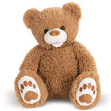 20" Bubba the Fuzzy Teddy Bear - Front view of seated almond brown bear with white muzzle and embroidered foot pads image number 0