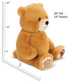 20" Hugsy the Teddy Bear - Front view of seated golden brown bear with measurement of 20" tall or 14" seated image number 3