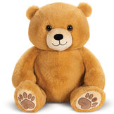 20" Hugsy the Teddy Bear - Front view of seated golden brown bear with light brown muzzle and embroidered foot pads image number 0