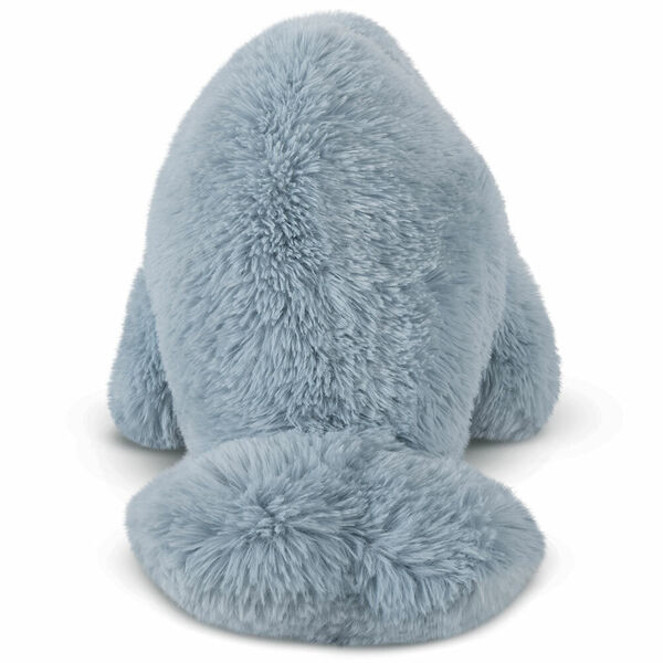 18" Oh So Soft Manatee - back view of grey plush manatee with model