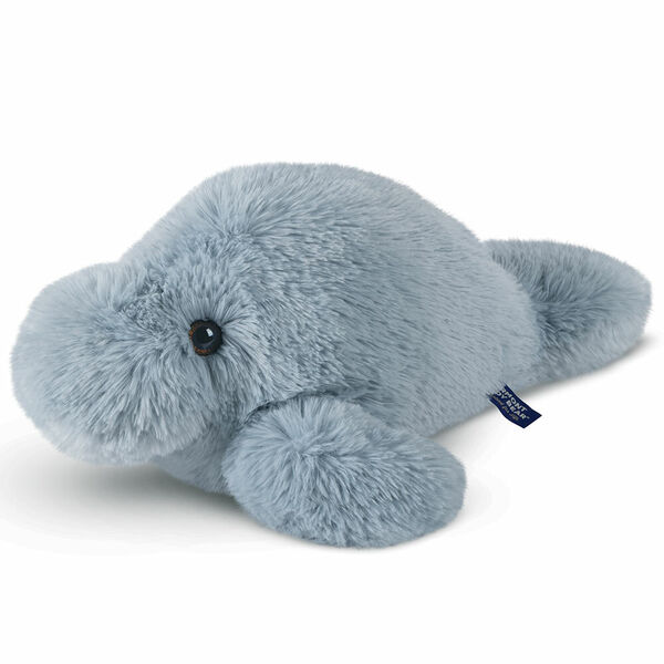 18" Oh So Soft Manatee - 3/4 view of grey plush manatee with brown eyes image number 0