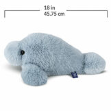 18" Oh So Soft Manatee - side view of grey plush manatee with measurement of 18 inches image number 4