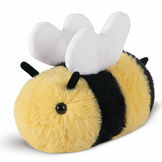18" Oh So Soft Bee - 3/4 view of stuffed bee with yellow and black stripes, white wings and stinger image number 0