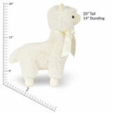 20" World's Softest Llama - Side view of standing ivory llama with measurement of 20" total or 14" Standing image number 5