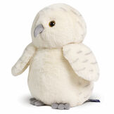 15" Cuddle Chunk Snowy Owl - 3/4 view of snow white owl with brown eyes and model image number 2