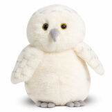 15" Cuddle Chunk Snowy Owl - Front view of snow white owl with brown eyes and model image number 1