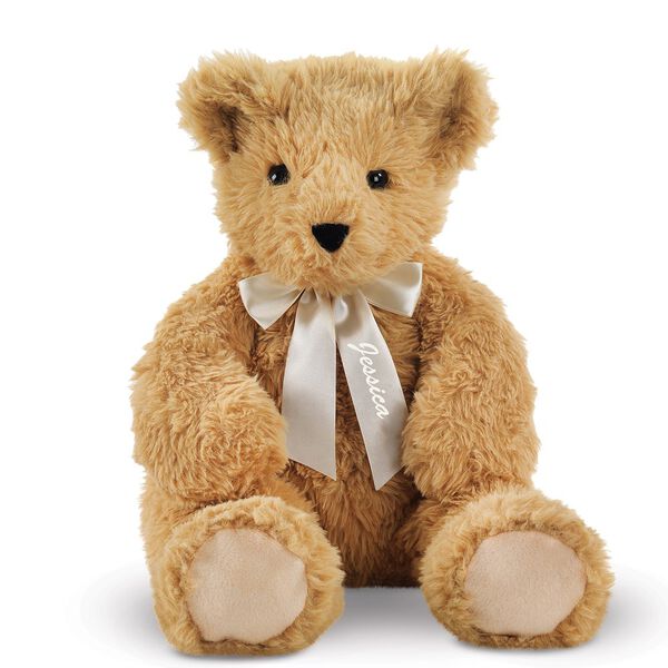 20" World's Softest Bear with Rose Bouquet - 20" seated Golden brown bear image number 2