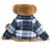 15" Vermont Flannel Bear, Campbell Plaid - Back view of 15" seated bear with button down Vermont Flannel shirt. image number 4